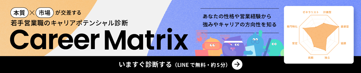 本質×市場が交差する若手営業職のキャリアポテンシャル診断 Career Matrix